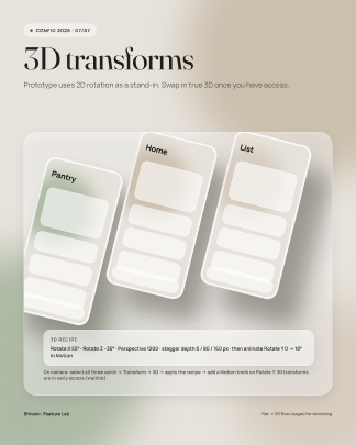 3D transform experiment with tilted phone screens.