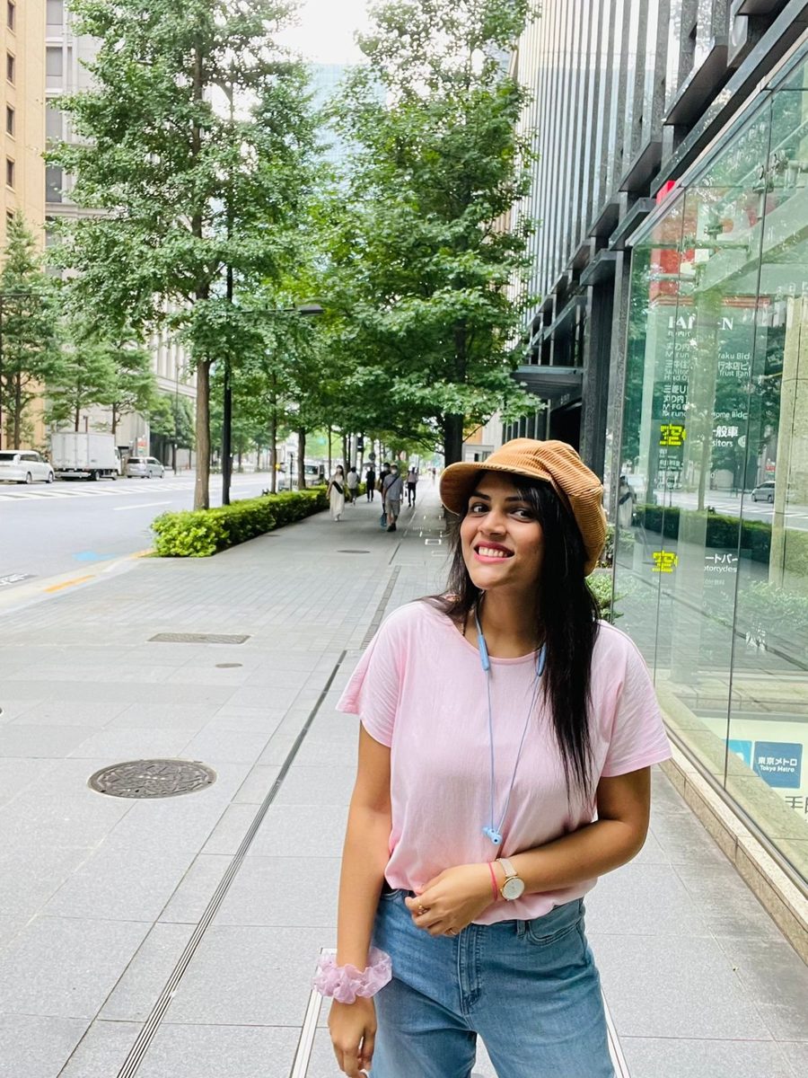 Shivani on a street in Tokyo